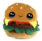 A stuffed animal cheeseburger