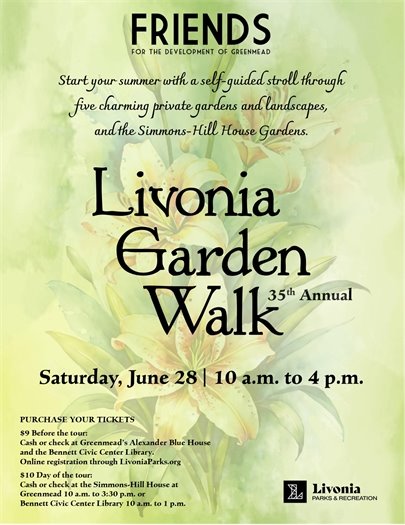 Friends of Greenmead Garden Walk Flyer, Saturday, June 28, 10 a.m. to 4 p.m.
