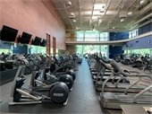 Empty workout equipment at The Rec