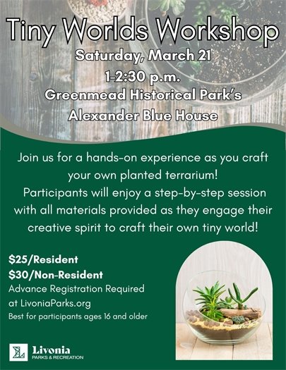 Tiny Worlds Workshop Flyer