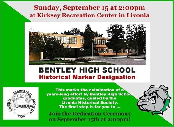Flyer for the Bentley High School Historical Marker