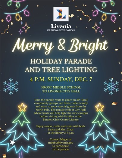 Flyer for Merry & Bright Parade