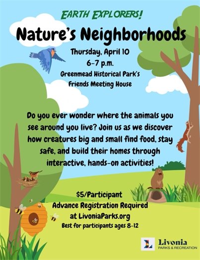Flyer for Earth Explorers: Nature's Neighborhoods