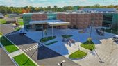 The Livonia Senior Wellness Center as seen from a drone