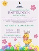 Stuff-A-Pet Party- Easter Duck! Flyer Saturday, March 21