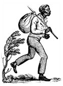 A man running away from slavery