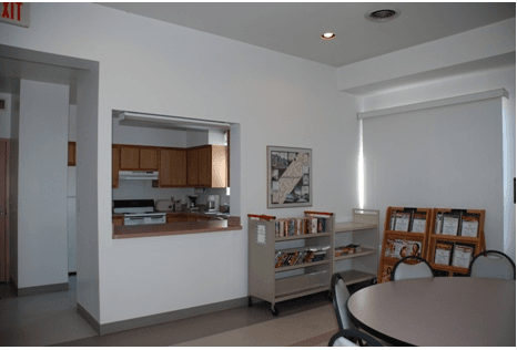 Kitchen and dining area in apartment