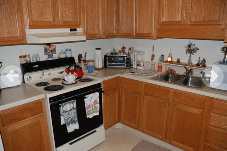 Stove and sink in kitchen area