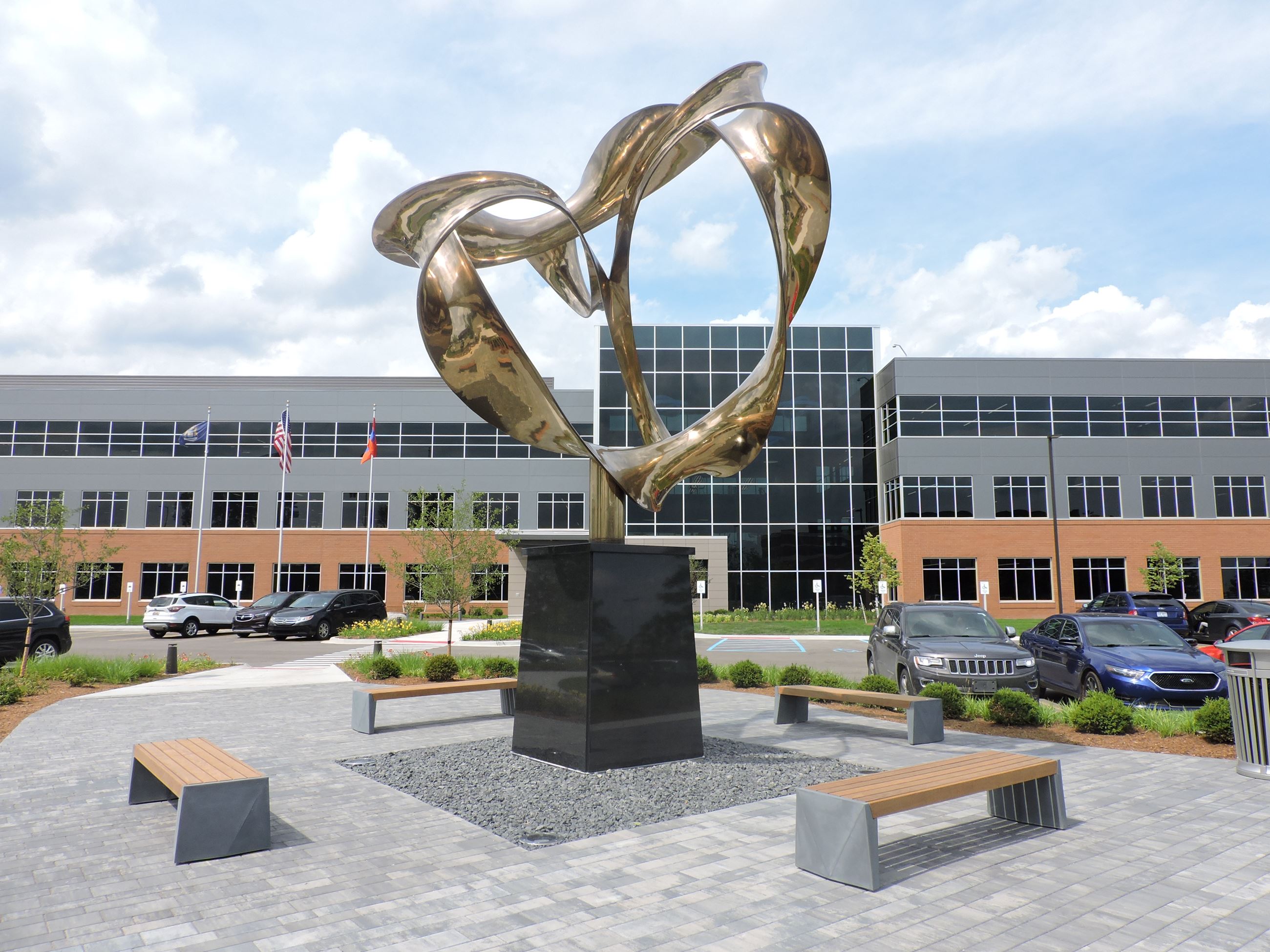 Abstract Sculpture in Front of MASCO Building