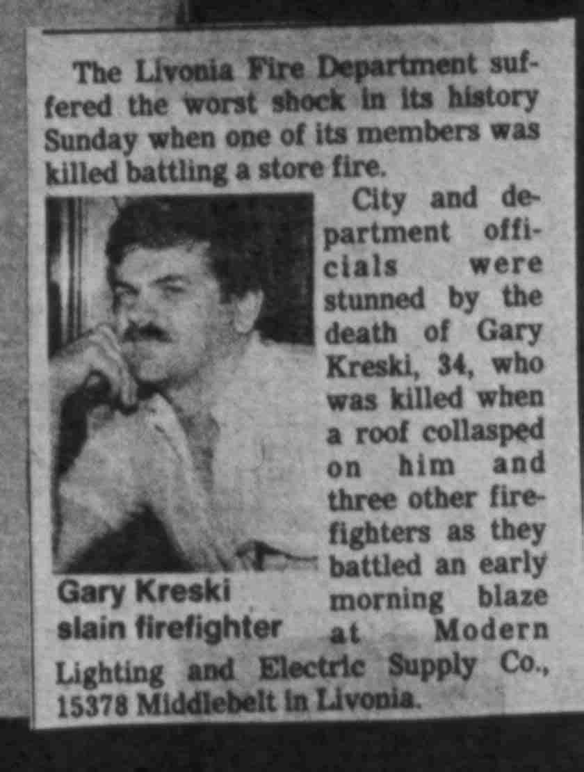 Second Newspaper Clipping Honoring Gary Kreski